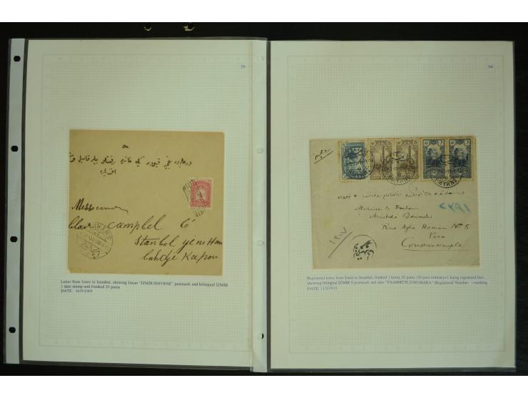 1877/1915 (about), approx. 115 covers, postcards etc. with a wide range of cancellations, also better frankings, destinations