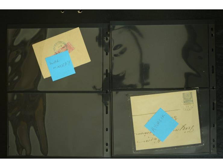 1877/1915 (about), approx. 115 covers, postcards etc. with a wide range of cancellations, also better frankings, destinations