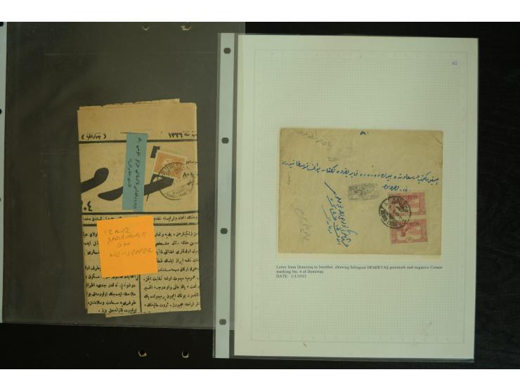 1877/1915 (about), approx. 115 covers, postcards etc. with a wide range of cancellations, also better frankings, destinations