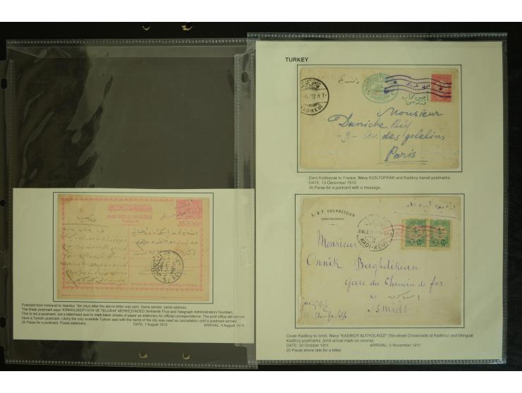 1877/1915 (about), approx. 115 covers, postcards etc. with a wide range of cancellations, also better frankings, destinations