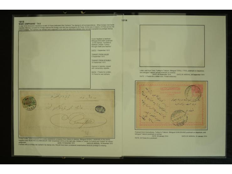1877/1915 (about), approx. 115 covers, postcards etc. with a wide range of cancellations, also better frankings, destinations