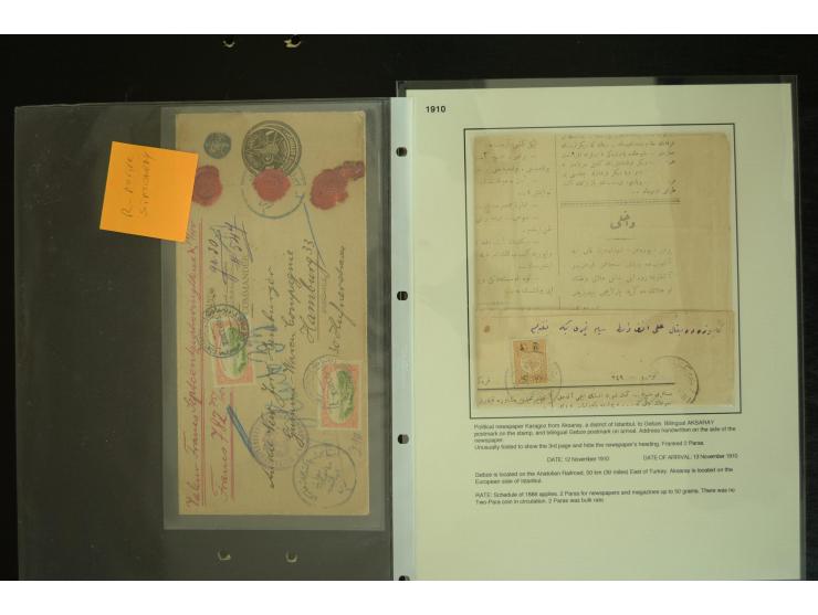 1877/1915 (about), approx. 115 covers, postcards etc. with a wide range of cancellations, also better frankings, destinations