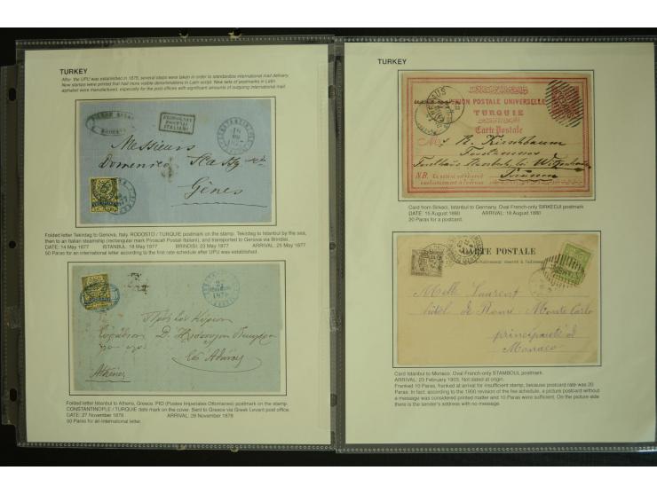 1877/1915 (about), approx. 115 covers, postcards etc. with a wide range of cancellations, also better frankings, destinations