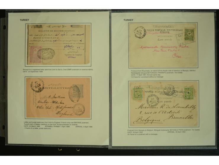 1877/1915 (about), approx. 115 covers, postcards etc. with a wide range of cancellations, also better frankings, destinations