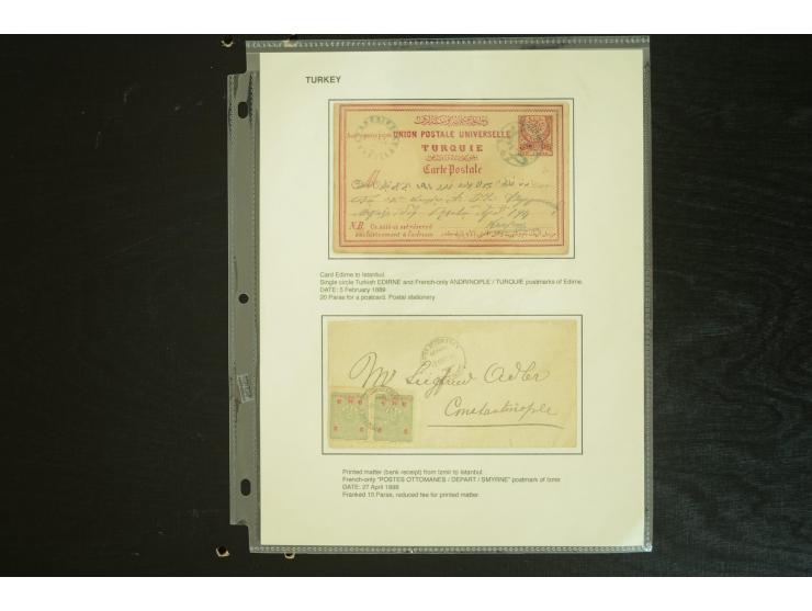 1877/1915 (about), approx. 115 covers, postcards etc. with a wide range of cancellations, also better frankings, destinations