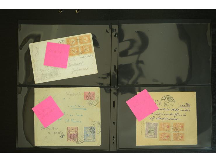 1877/1915 (about), approx. 115 covers, postcards etc. with a wide range of cancellations, also better frankings, destinations