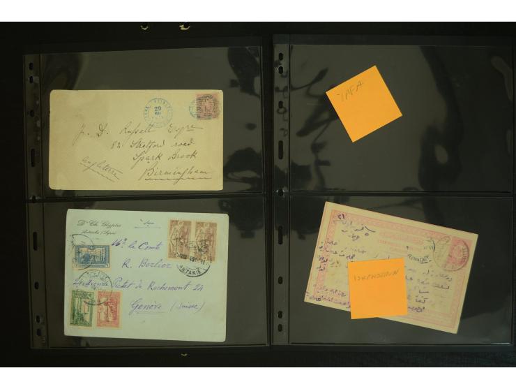 1877/1915 (about), approx. 115 covers, postcards etc. with a wide range of cancellations, also better frankings, destinations