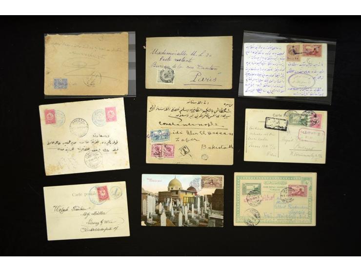 1892/1915 (ca.), 15 Briefe, Karten und ein Briefstück Militärpost, Schiffspost, Bahnpost etc., dazu Einschreib-Einlieferungsb