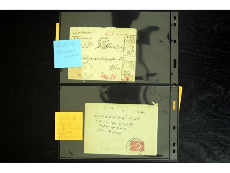 ISTANBUL: 1860/1918 (ca.), very interesting group of 39 letters and cards incl. rare cancellation as "AYIA", "TRIADA CADIKEUY