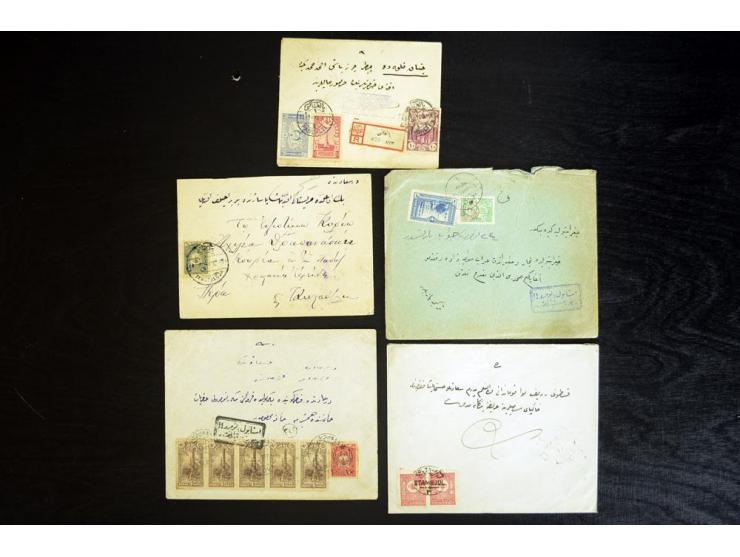 ISTANBUL: 1860/1918 (ca.), very interesting group of 39 letters and cards incl. rare cancellation as "AYIA", "TRIADA CADIKEUY