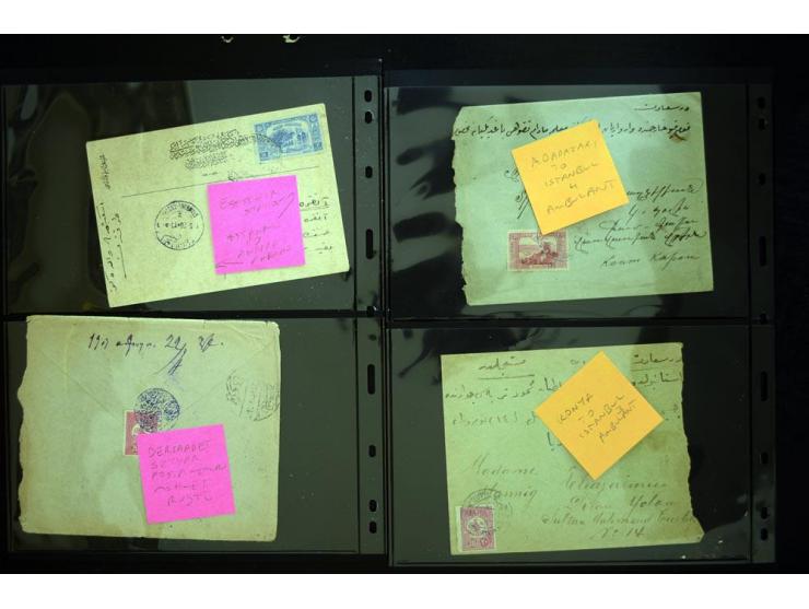 BAHNPOST: 1892/1920 (ca.), 15 Briefe und Karten, dabei seltene Stempel wie "MEHMED CELALEDDIN POSTA SEYYAR MEMURU", Nummernst