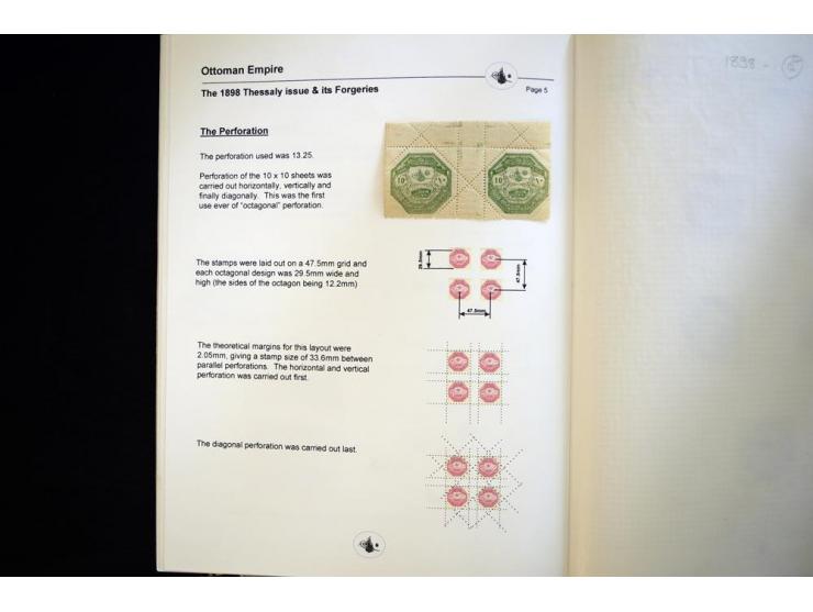 THESSALY: 1898, specialized collection on exhibition leaves, very specialized study starting with the unique set of proofs on