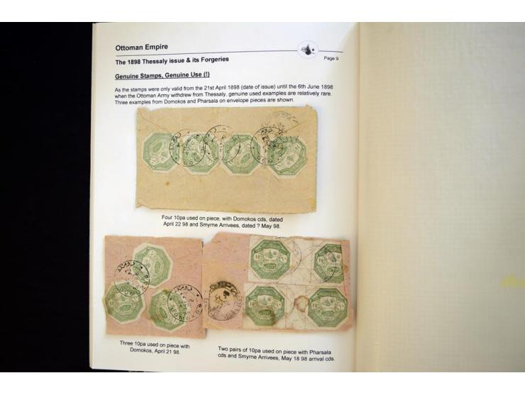 THESSALY: 1898, specialized collection on exhibition leaves, very specialized study starting with the unique set of proofs on