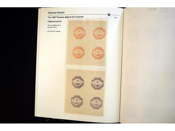 THESSALY: 1898, specialized collection on exhibition leaves, very specialized study starting with the unique set of proofs on