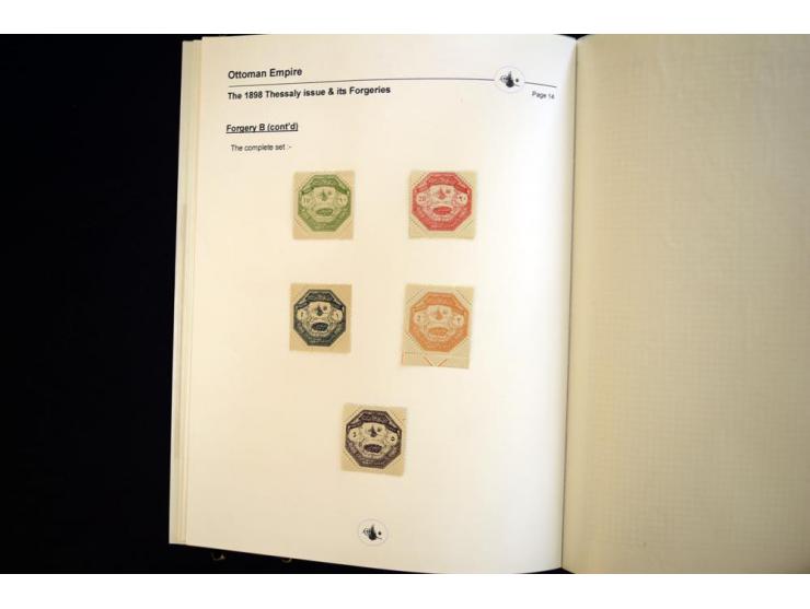 THESSALY: 1898, specialized collection on exhibition leaves, very specialized study starting with the unique set of proofs on