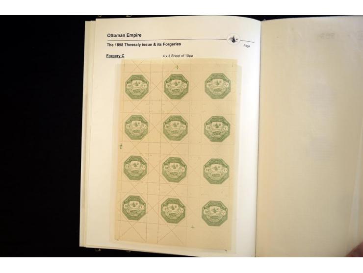 THESSALY: 1898, specialized collection on exhibition leaves, very specialized study starting with the unique set of proofs on