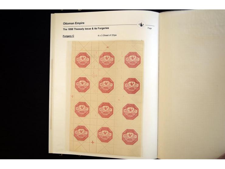 THESSALY: 1898, specialized collection on exhibition leaves, very specialized study starting with the unique set of proofs on