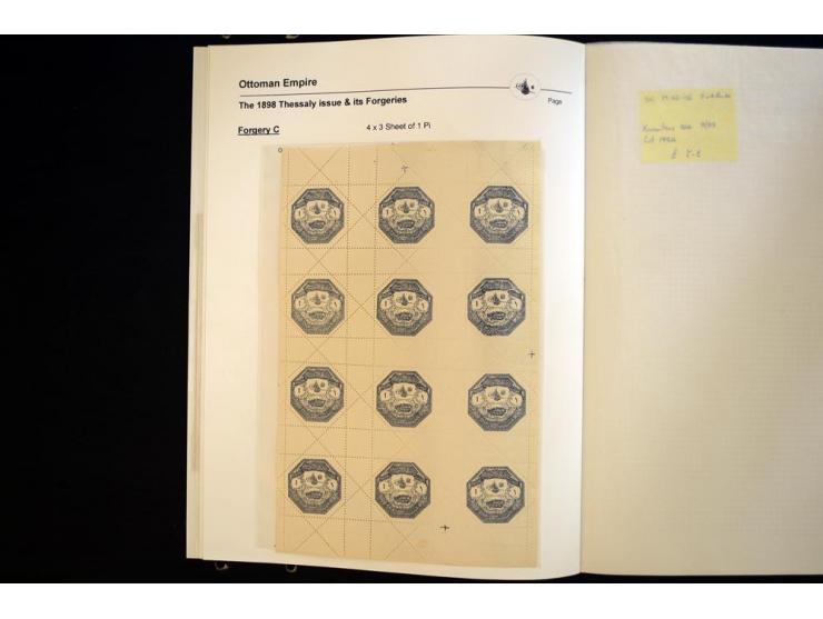 THESSALY: 1898, specialized collection on exhibition leaves, very specialized study starting with the unique set of proofs on