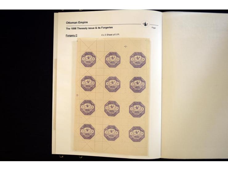 THESSALY: 1898, specialized collection on exhibition leaves, very specialized study starting with the unique set of proofs on