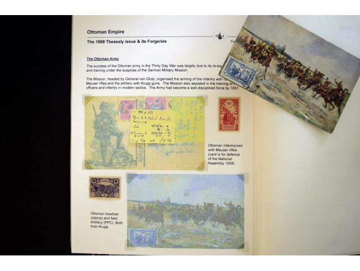 THESSALY: 1898, specialized collection on exhibition leaves, very specialized study starting with the unique set of proofs on