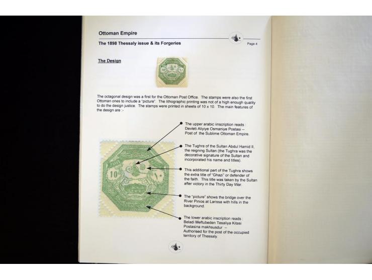 THESSALY: 1898, specialized collection on exhibition leaves, very specialized study starting with the unique set of proofs on