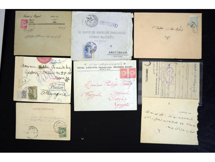 LIBANON: 1865/1918 (ca.), 25 Briefe und Karten sowie ein Telegramm mit diversen Stempeln, dabei "Sofar", "Aley", Baabda" und 