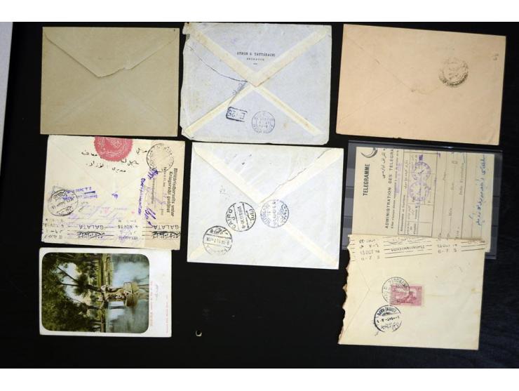 LIBANON: 1865/1918 (ca.), 25 Briefe und Karten sowie ein Telegramm mit diversen Stempeln, dabei "Sofar", "Aley", Baabda" und 