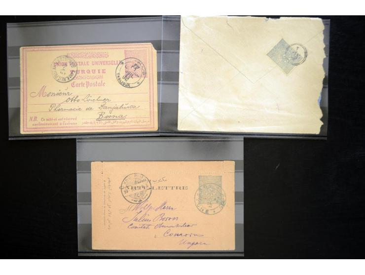 SERBIEN UND MONTENEGRO: 1892/99, 2 Ganzsachen und 1 Brief mit Stempeln von Senice, Sdestche und Tashlidja