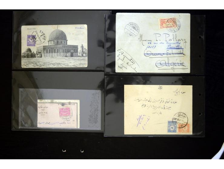 1899/1918, collection on exhibition sheets with 17 covers/cards from Saida, Alep, Homs 1 (octagonal), Halep 2, 8, Damas 1, 2,