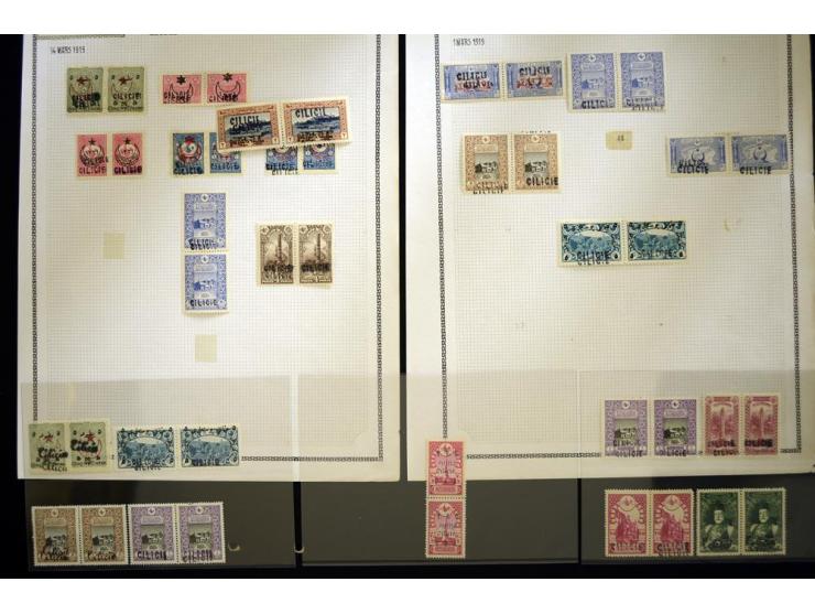 1919/20, nice collection on album sheets with 46 pairs, each pair shows variety double surcharge at one stamp, all mint mn/mn