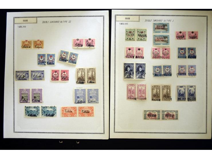 1919/20, nice collection on album sheets with 46 pairs, each pair shows variety double surcharge at one stamp, all mint mn/mn
