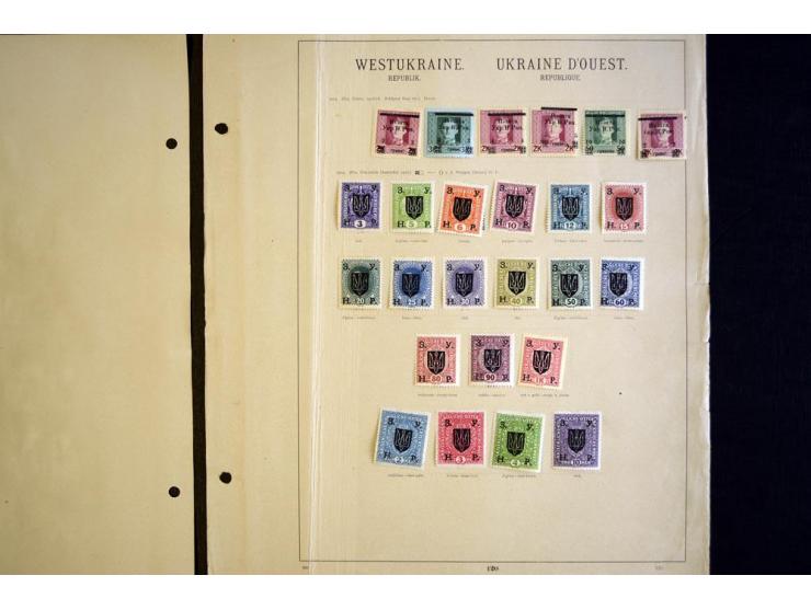 1918/19, hauptsächlich ungebrauchte Sammlung, dabei einige bessere, dazu ein Teil Ukraine, gute Erhaltung