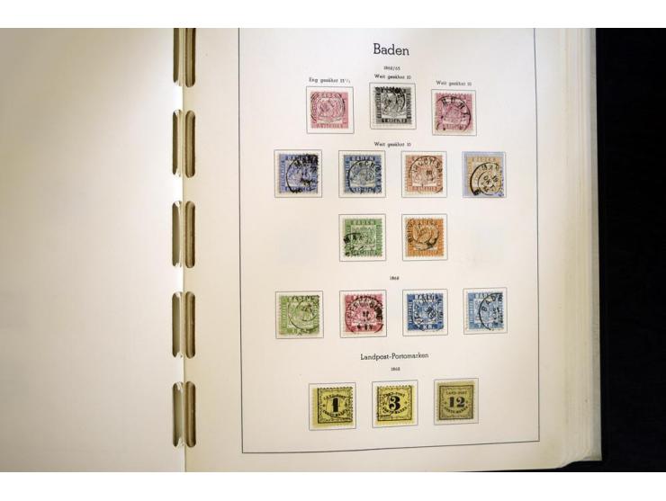Baden bis Württemberg, hauptsächlich gestempelte Sammlung, dabei u.a. Bergedorf Mi.-Nr. 4 gestempelt, sign. Mozek BPP sowie S