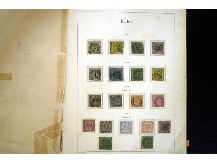 Baden bis Württemberg, ungebrauchte und gestempelte Sammlung, dabei bessere Werte wie Hamburg Mi.-Nr. 7 gestempelt mit Fotoat