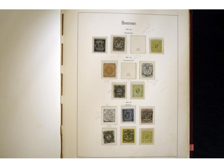 Baden bis Württemberg, ungebrauchte und gestempelte Sammlung, dabei bessere Werte wie Hamburg Mi.-Nr. 7 gestempelt mit Fotoat