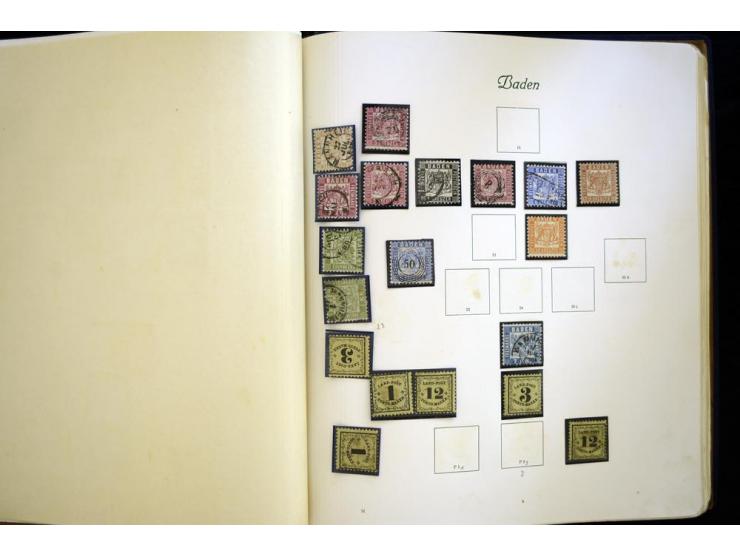 Baden bis Württemberg, meist ungebrauchte und gestempelte Sammlung im alten Vordruckalbum mit einigen besseren Marken, Farben