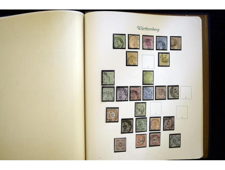 Baden bis Württemberg, meist ungebrauchte und gestempelte Sammlung im alten Vordruckalbum mit einigen besseren Marken, Farben