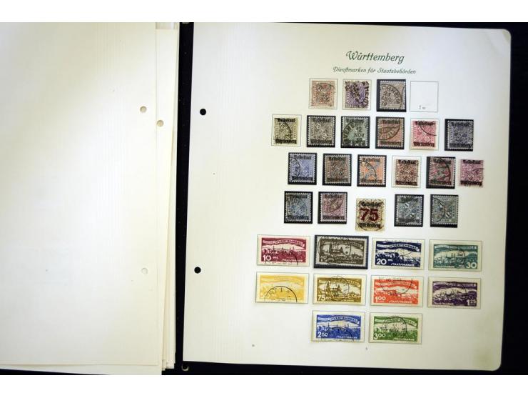 Baden bis Württemberg, gestempelte Sammlung mit mittleren Ausgaben auf Albumblättern