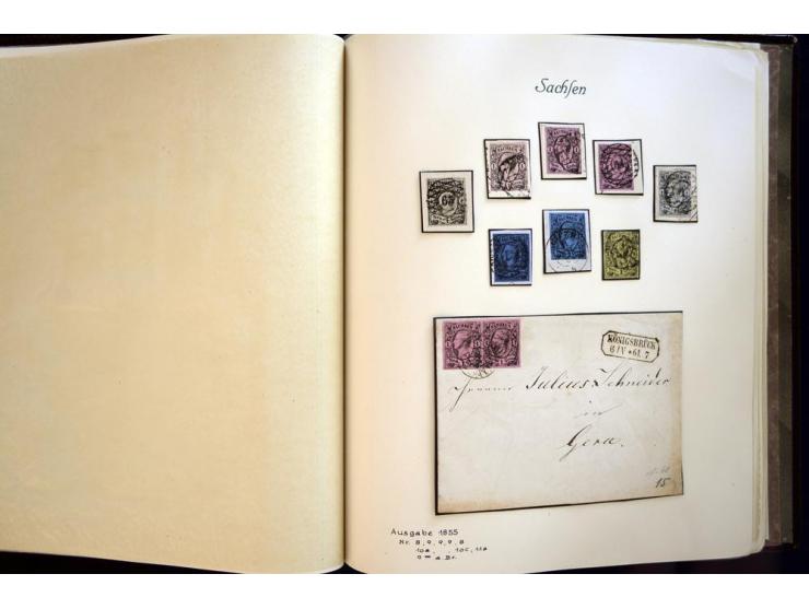 1851/1920, kleiner alter Sammlungsteil mit den Hansestädten, Mecklenburg, Sachsen und Württemberg, dabei viele bessere Werte 