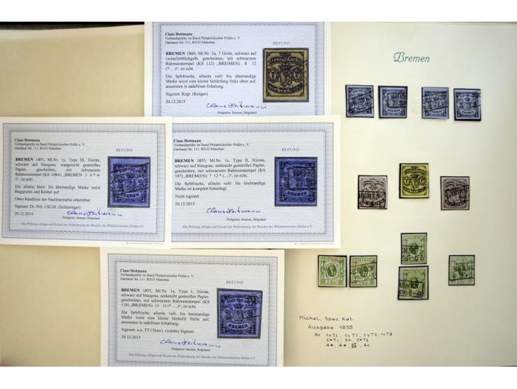1851/1920, kleiner alter Sammlungsteil mit den Hansestädten, Mecklenburg, Sachsen und Württemberg, dabei viele bessere Werte 