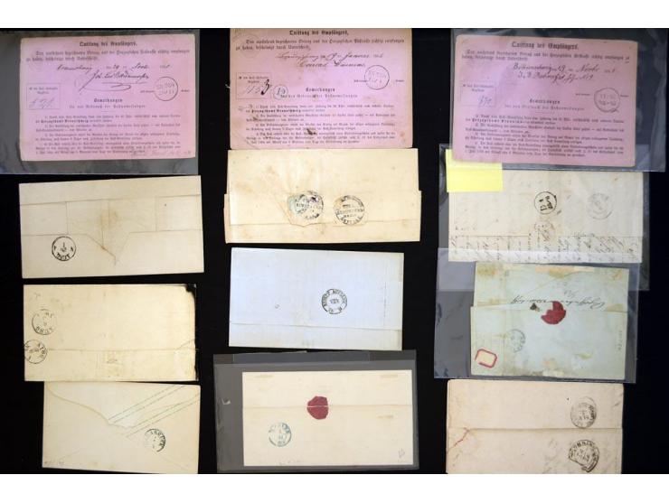 Baden bis Württemberg, umfangreicher Posten mit vielen besseren Frankaturen, Auslandspost inkl. Briefe in die USA, interessan