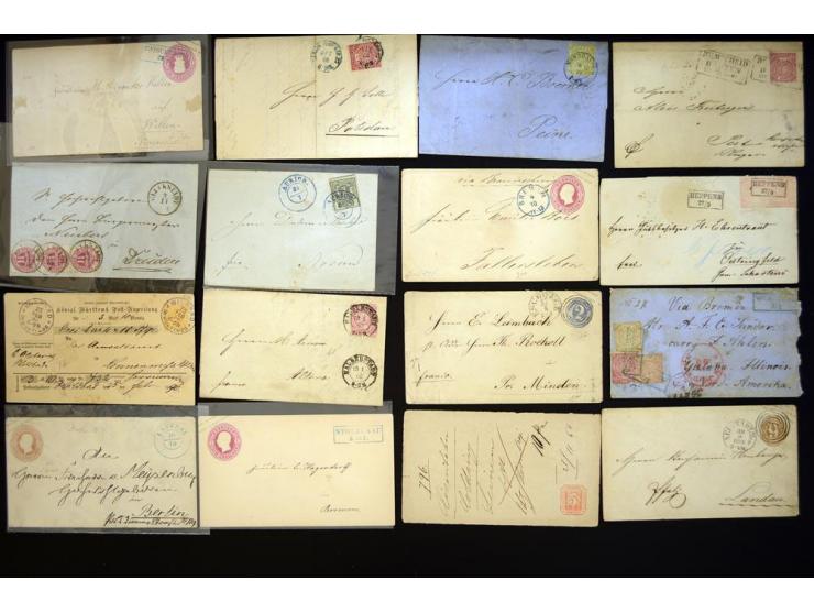 Baden bis Württemberg, umfangreicher Posten mit vielen besseren Frankaturen, Auslandspost inkl. Briefe in die USA, interessan