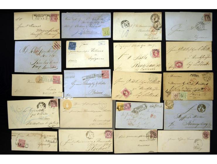Baden bis Württemberg, umfangreicher Posten mit vielen besseren Frankaturen, Auslandspost inkl. Briefe in die USA, interessan