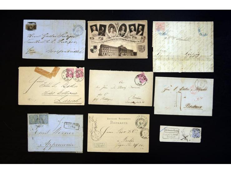Baden bis Württemberg, umfangreicher Posten mit vielen besseren Frankaturen, Auslandspost inkl. Briefe in die USA, interessan