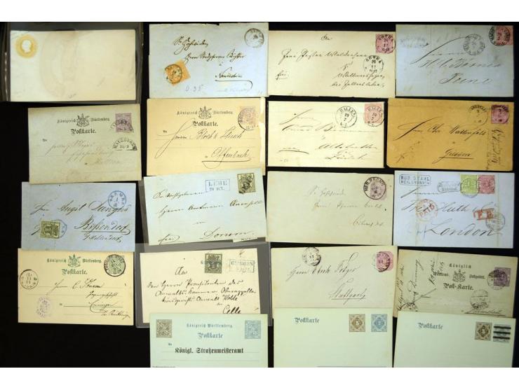 Baden bis Württemberg, umfangreicher Posten mit vielen besseren Frankaturen, Auslandspost inkl. Briefe in die USA, interessan