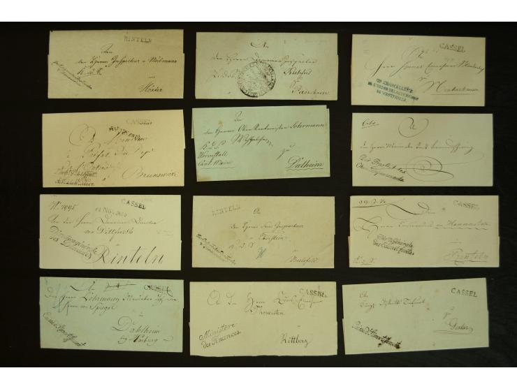 1800/20 (ca.), überschlägig 180 Briefe, Postscheine und Dokumente aus dem mitteldeutschen Reich (ehemalige Départements Fulda
