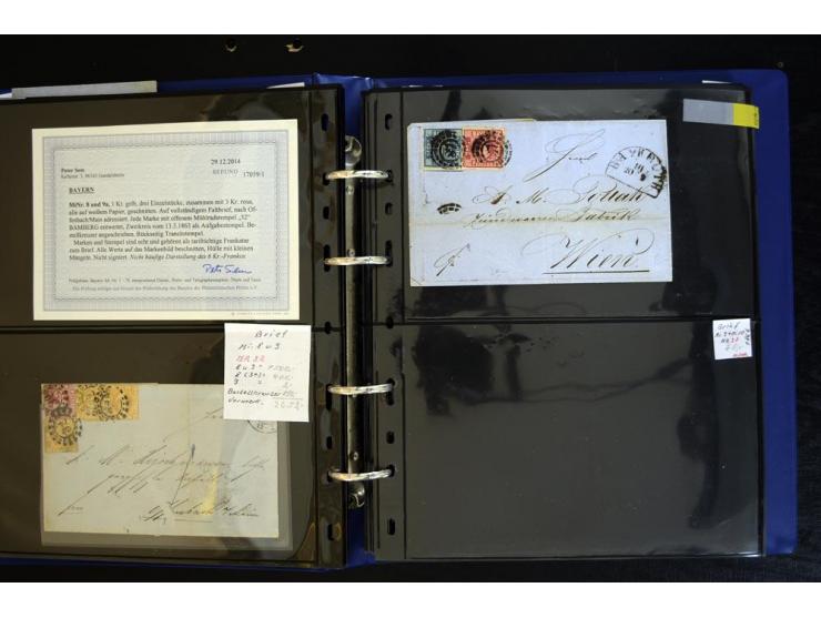 1849/68 (ca.), Sammlung von 63 frankierten Briefen, dabei 4I auf handschriftlichem Bischofsbrief und Nr. 15 auf Express-Brief