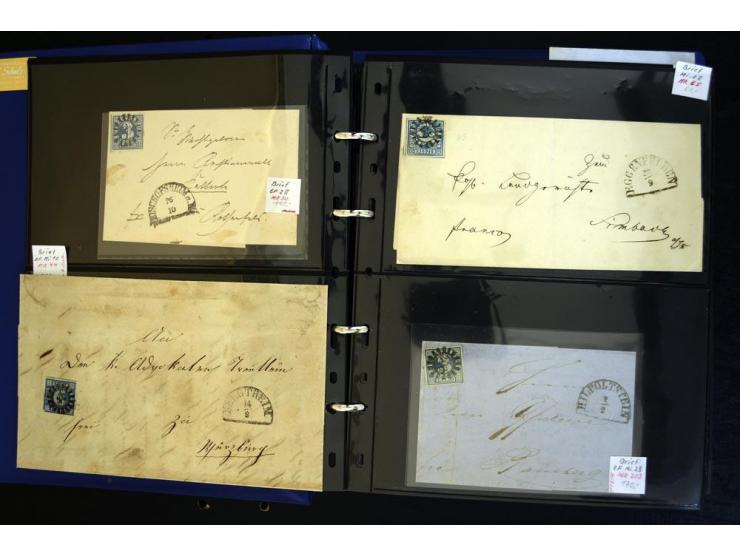 1849/68 (ca.), Sammlung von 63 frankierten Briefen, dabei 4I auf handschriftlichem Bischofsbrief und Nr. 15 auf Express-Brief