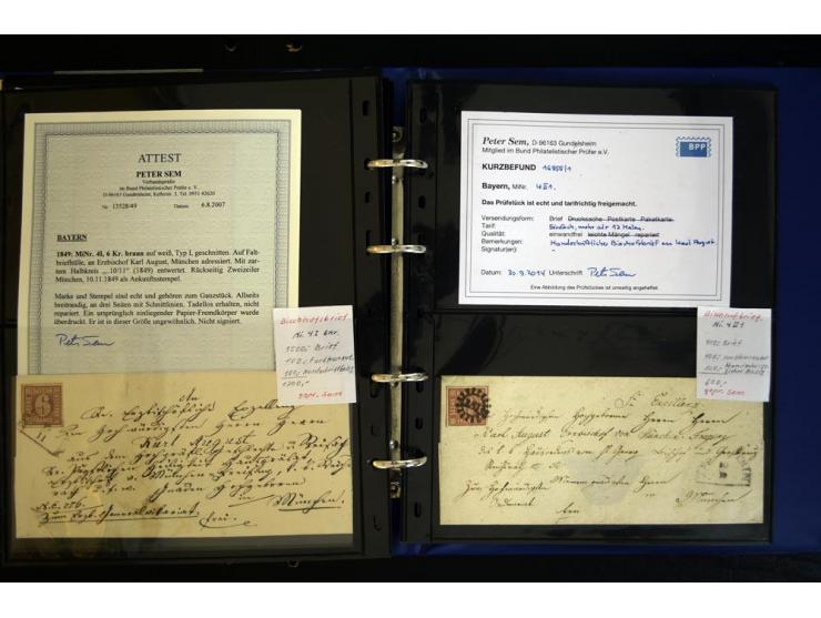 1849/68 (ca.), Sammlung von 63 frankierten Briefen, dabei 4I auf handschriftlichem Bischofsbrief und Nr. 15 auf Express-Brief