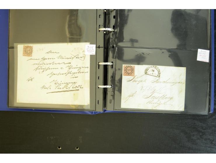 1849/68 (ca.), Sammlung von 63 frankierten Briefen, dabei 4I auf handschriftlichem Bischofsbrief und Nr. 15 auf Express-Brief